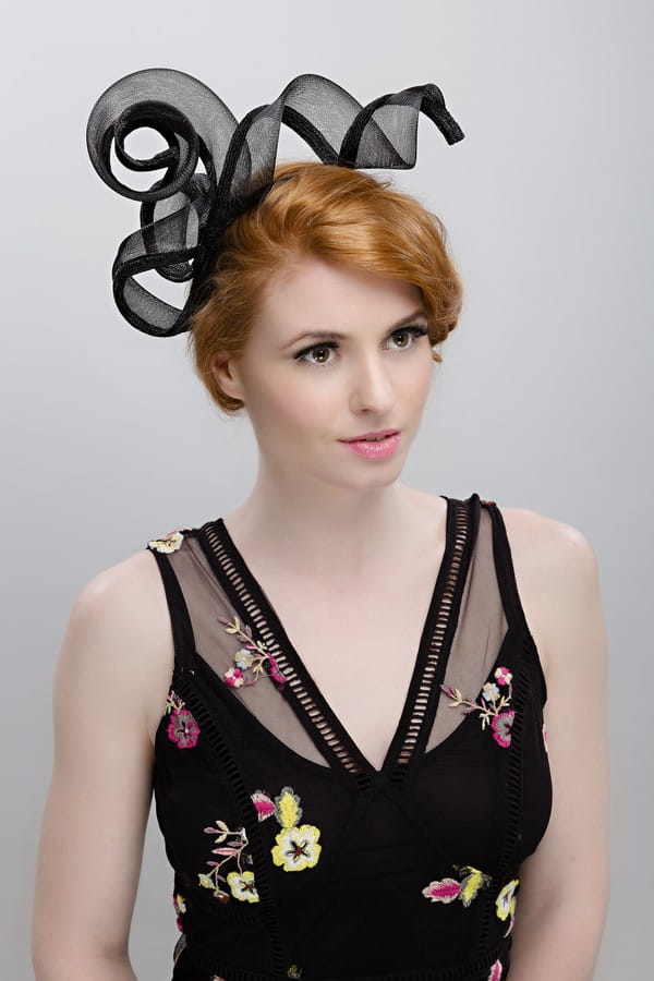 Classic Black Fascinator - Beverley Edmondson Millinery