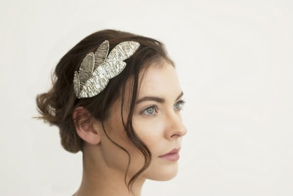 Grecian Silver Leaf Bridal Headband by Gillian Million and Amanda Wakeley