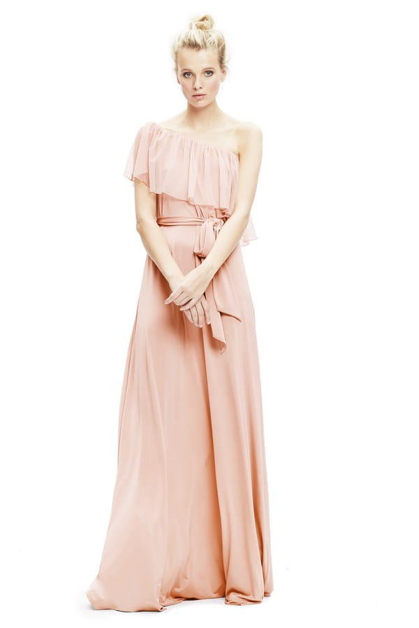 Maya Tulle Dress One Shoulder in Blush from Twobirds Bridesmaid Party Collection