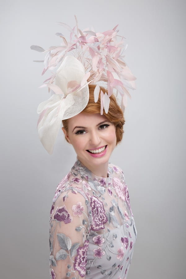 Pink and Cream Fascinator - Beverley Edmondson Millinery