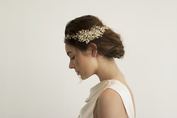 Zinnia Gold Leaf Bridal Hair Comb by Gillian Million and Amanda Wakeley