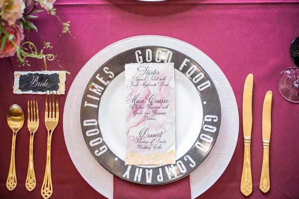 Wedding plate with words around rim