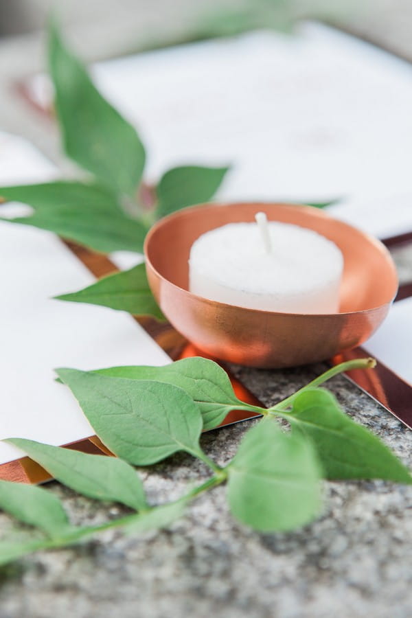 Copper tealight holder