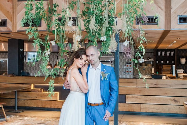 Bride and groom in The Refinery at Regents Place