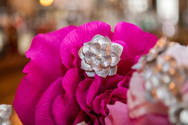 Silver and pink flowers