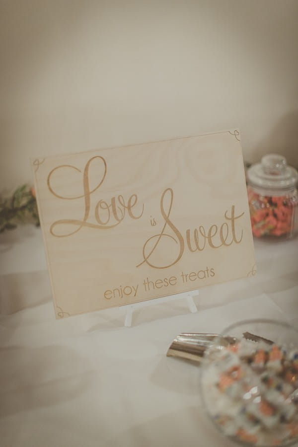 Love is sweet engraved wooden sign