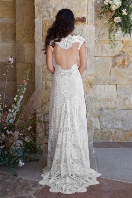 Back of Calistoga Wedding Dress from the Claire Pettibone Romantique The Vineyard Collection 2018