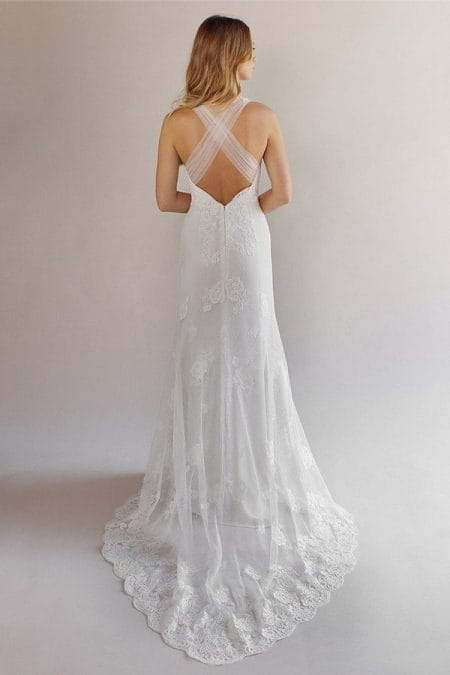 Back of Carmel Wedding Dress from the Claire Pettibone Romantique California Dreamin' 2017 Bridal Collection