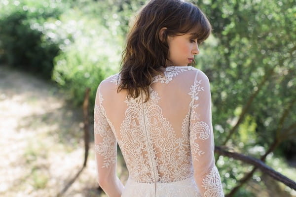 Detail on Back of Pasadena Wedding Dress by Claire Pettibone - Image from California Dreamin' Styled Shoot