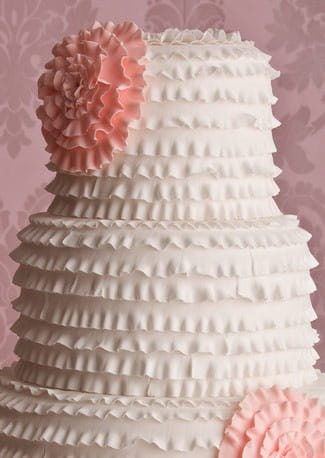 Close Up of Frill Wedding Cake by Maisie Fantaisie