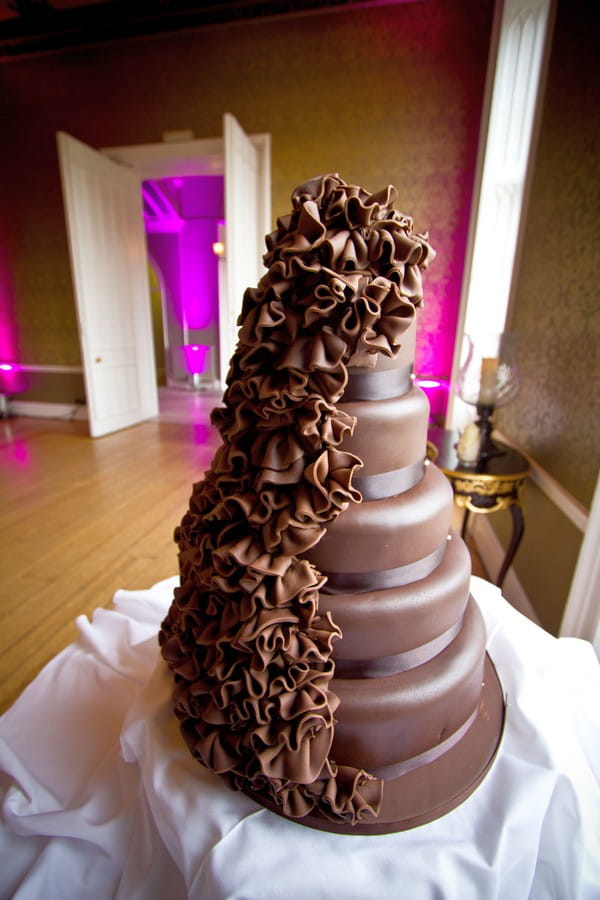 Five Tier Chocolate Iced Wedding Cake