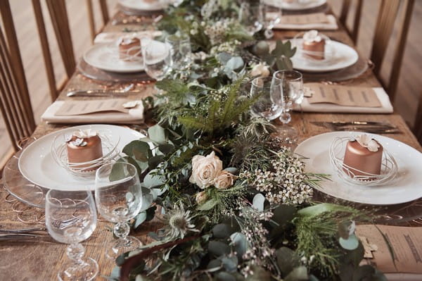 Greenery Garland Down Centre of Wedding Table