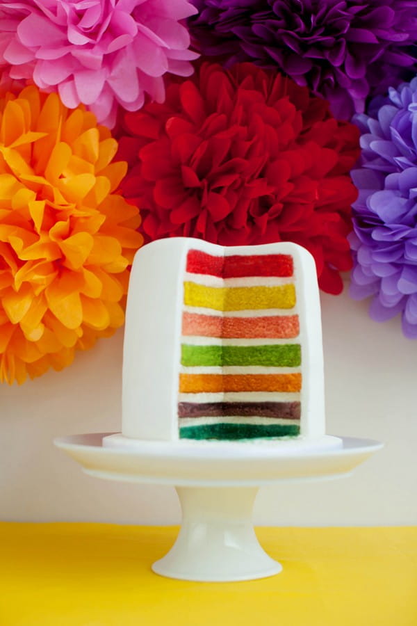 Rainbow Cake with Striped Inside by GC Couture