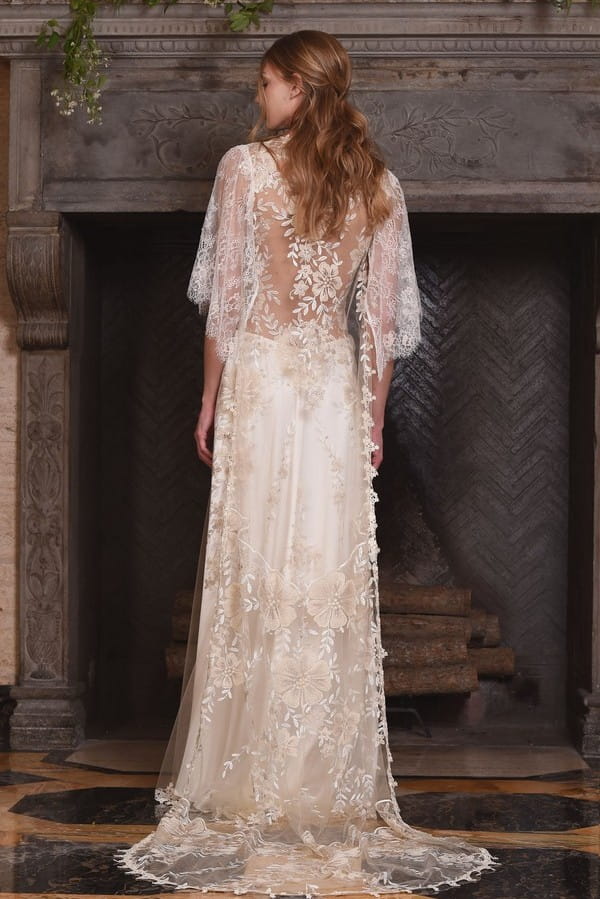 Back of Reverie Wedding Dress with Coat from the Claire Pettibone The Four Seasons 2017 Bridal Collection