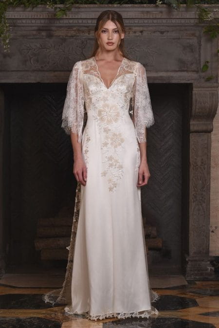 Reverie Wedding Dress with Coat from the Claire Pettibone The Four Seasons 2017 Bridal Collection