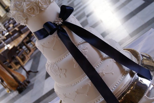 Tiered Wedding Cake with Piping Detail