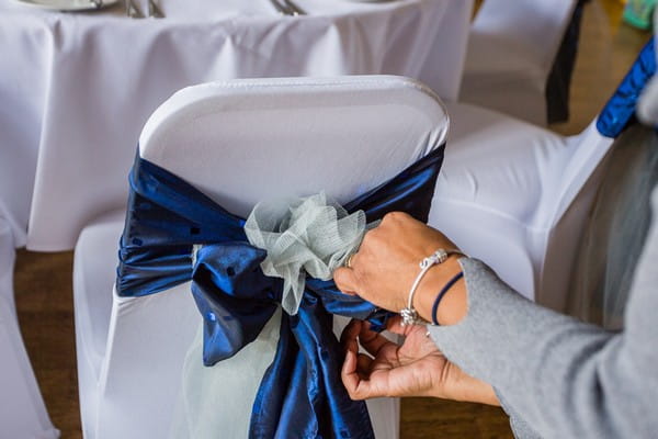 Tying Chair Cover Bow