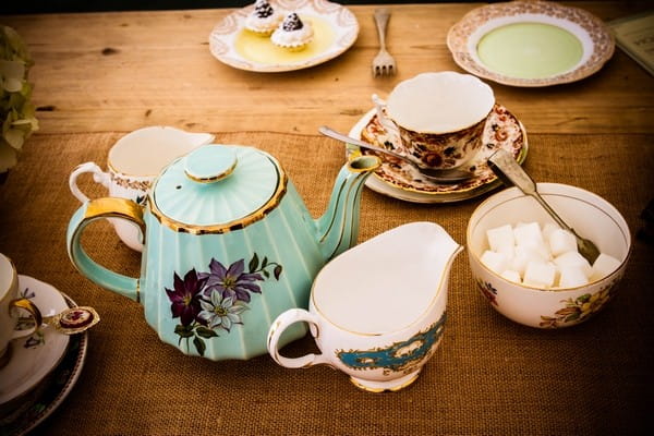 Vintage Style Crockery on Wedding Table