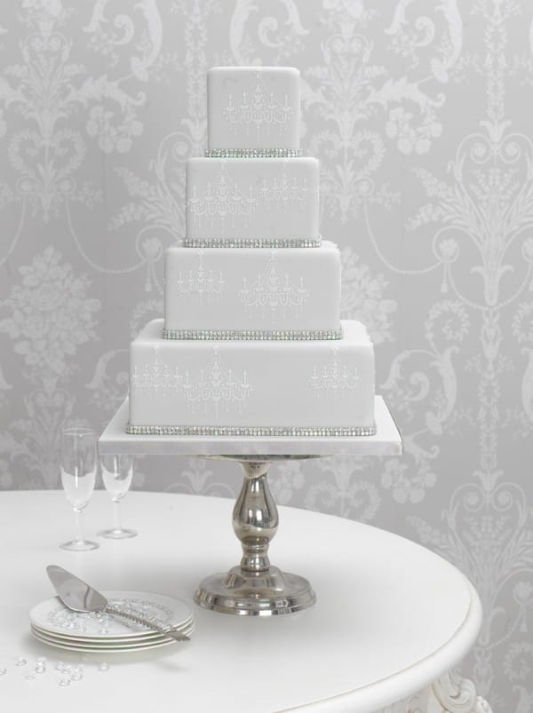 Wedding Cake with Stencilled Icing Detail