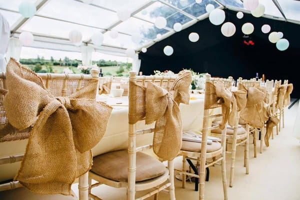 Wedding Chairs Inside Marquee