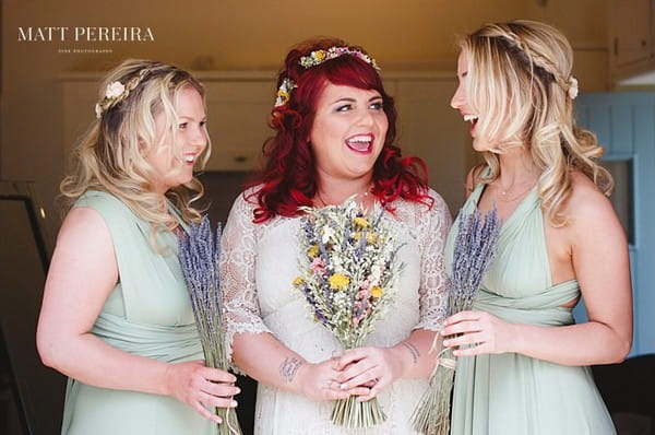 Bride with bridesmaids