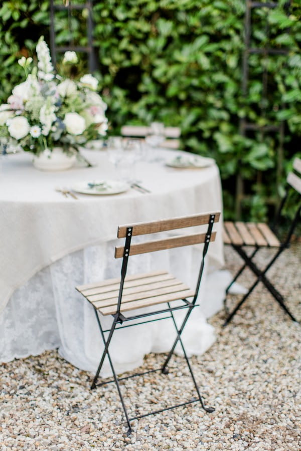 Chairs at wedding table