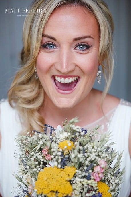 Bride smiling