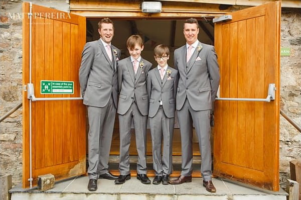 Groomsmen in grey suits