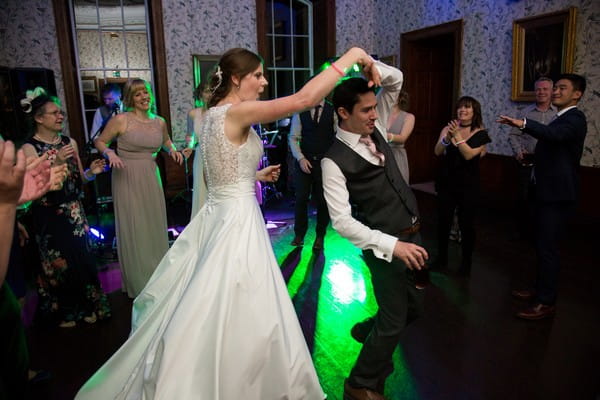 Bride and groom dancing at Kings Weston House
