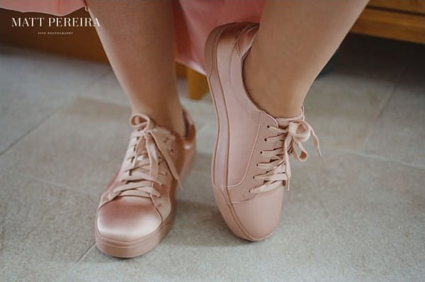 Pink flat shoes