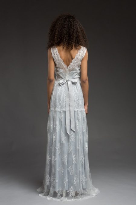 Back of Blue Wedding Dress from the Katya Katya Shehurina Morning Mist 2017-2018 Collection