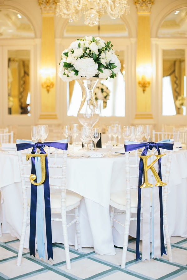 Wedding Chairs at Claridge's Wedding Planned by Lamare London