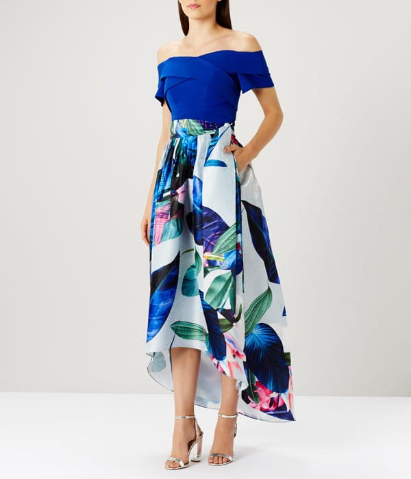 Howea Palm Print Skirt and Sima Structured Frill Top from Coast