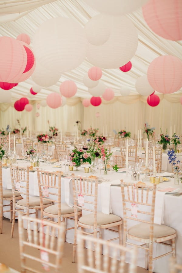 Marquee Wedding with Pink Lanterns Planned by Lamare London