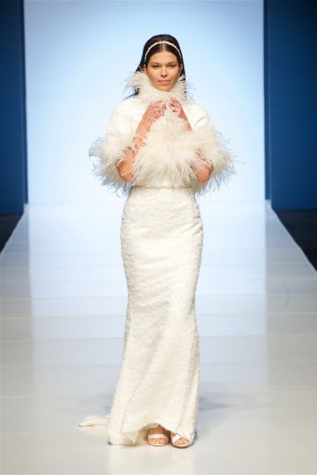 Nadia Wedding Dress with Feathered Cape from the Alan Hannah Veritas 2018 Collection