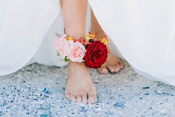 Fresh flower anklet