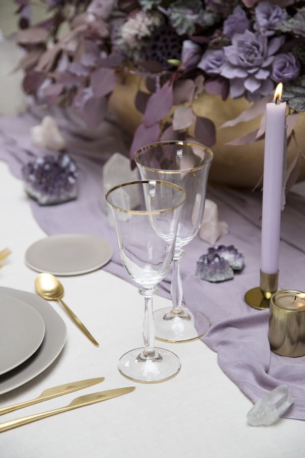 Glasses on wedding table