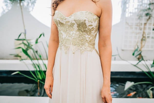 Robyn Roberts wedding gown with gold detail