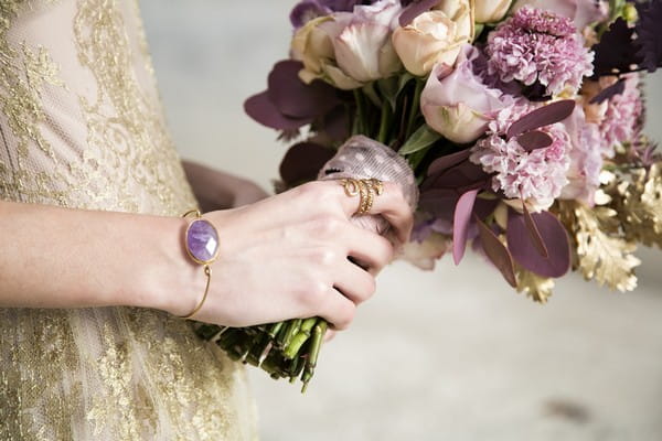 Bride's purple bracelet