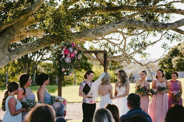 Outdoor wedding ceremony at Yandina Station