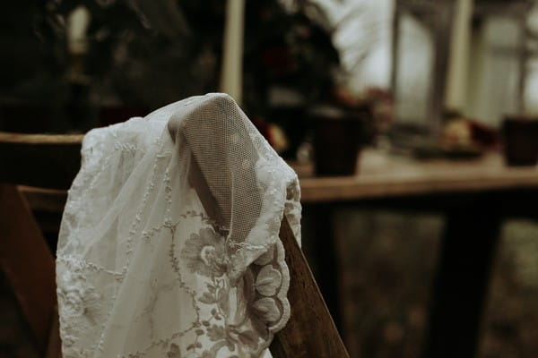 Veil over back of chair