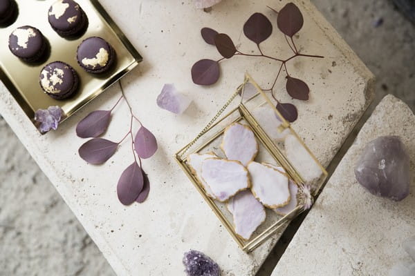 Purple leaves and iced biscuits