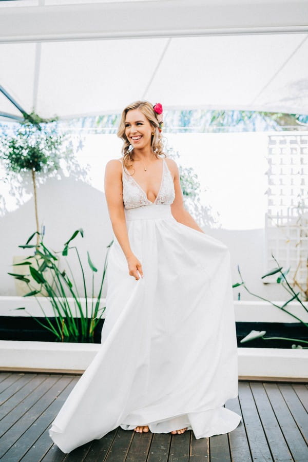 Bride wearing Robyn Roberts wedding gown