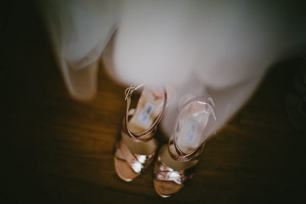 Gold Jimmy Choo bridal shoes