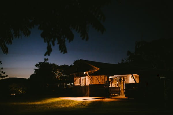 Yandina Station dairy barn at night