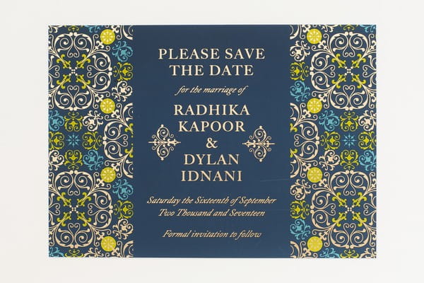 Blue Indian Wedding Save the Date