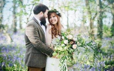 A Romantic Post-Wedding Shoot in Woodland with Bluebells