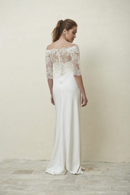 Back of Shelley Shrug from the Stephanie Allin La Vie en Rose 2018 Bridal Collection