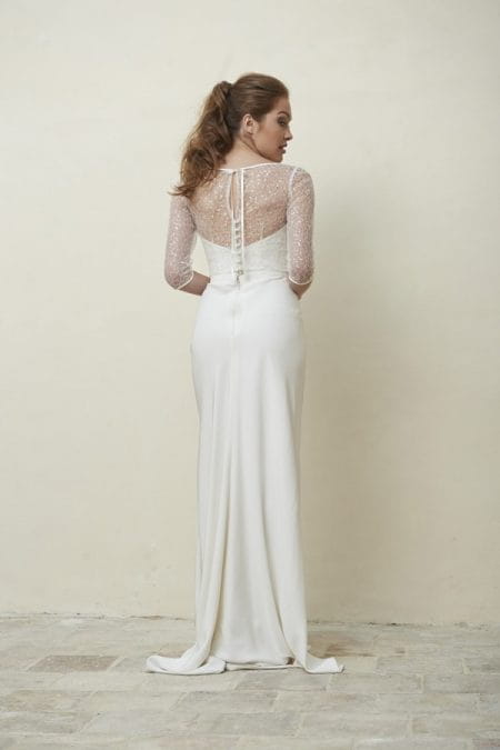 Back of Topaz Shrug from the Stephanie Allin La Vie en Rose 2018 Bridal Collection