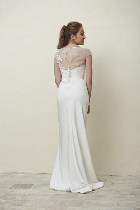 Back of Willow Shrug from the Stephanie Allin La Vie en Rose 2018 Bridal Collection